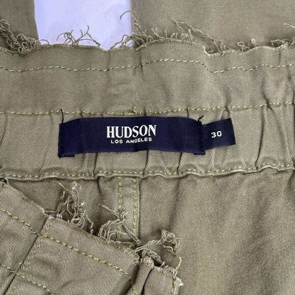 Hudson remi high rise paperbag straight leg pants in olive green size 30 - Picture 10 of 16